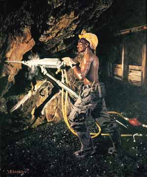 Developer at the Drill Face, Artwork by Dimitri Nikashin